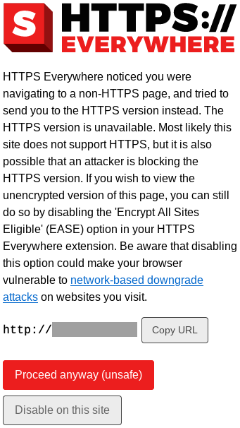 HTTPS Everywhere の注意表示